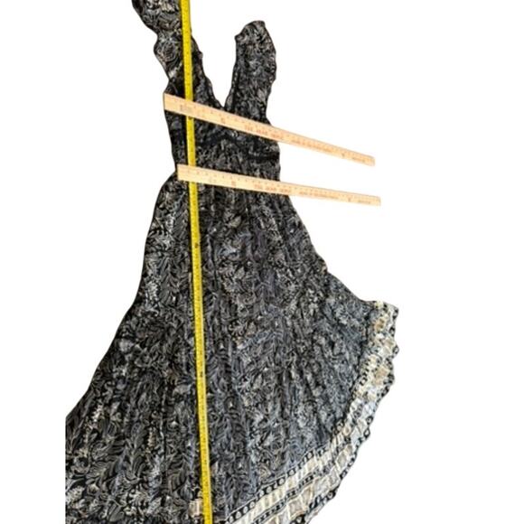 "ANGIE" Maxi Sundress SZ L Babydoll Summer Boho Layered Hippie Criss Cross Rayon - Picture 4 of 9